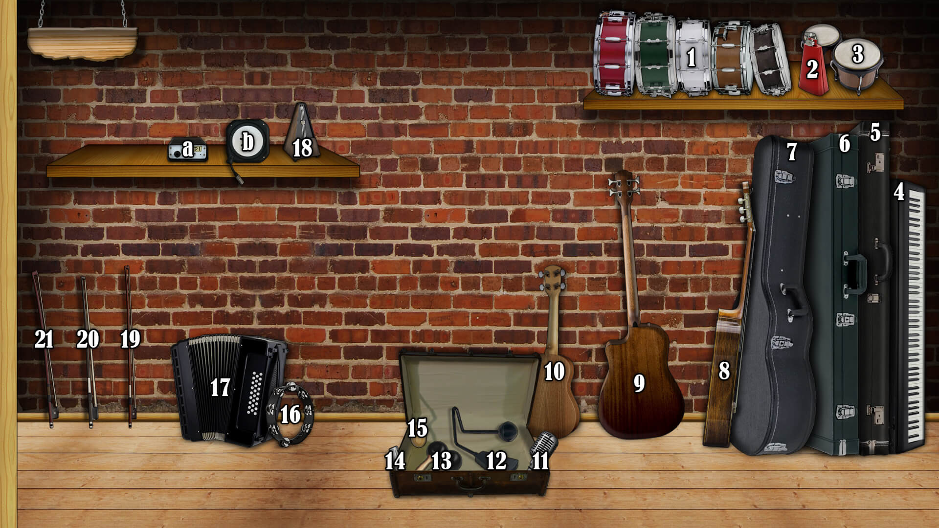 The Recording Setup App - Instruments Page 1